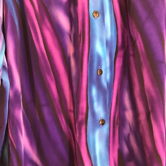 A PERSONAL TOUCH SHORT SLEEVE PURPLE BLUE STRIPE BLOUSE TOP SIZE 4X- 5X - Picture 3 of 7